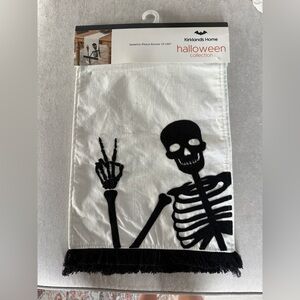 Kirklands Halloween Skeleton Table Runner - Black and White